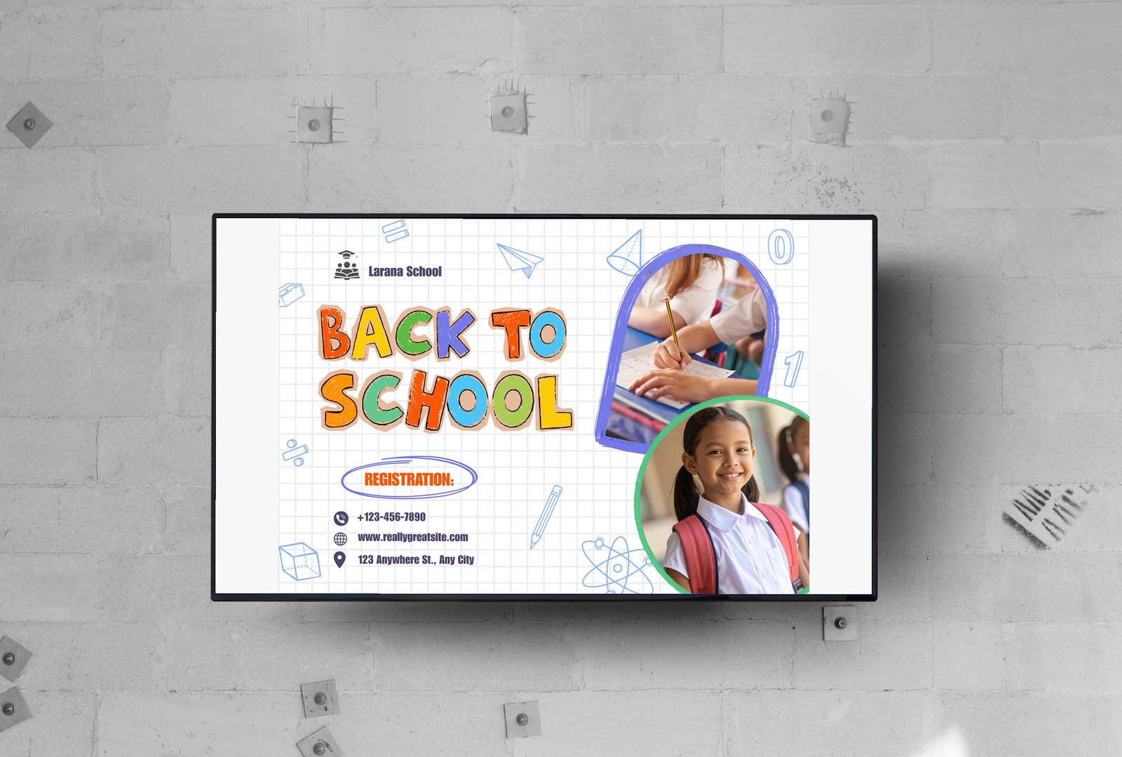 onday digital signage on a wall-mounted TV